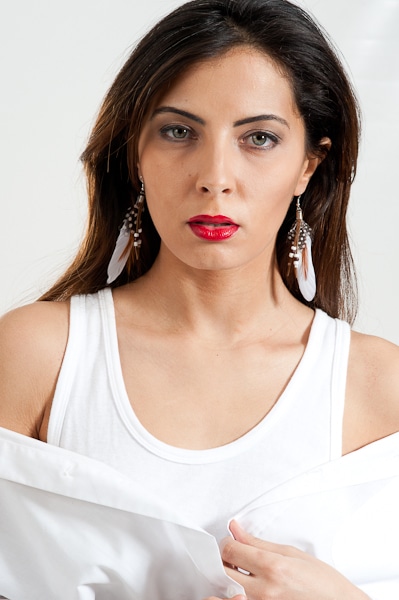 Boucles d'oreilles oie lame - longueur 10 cm - blanc